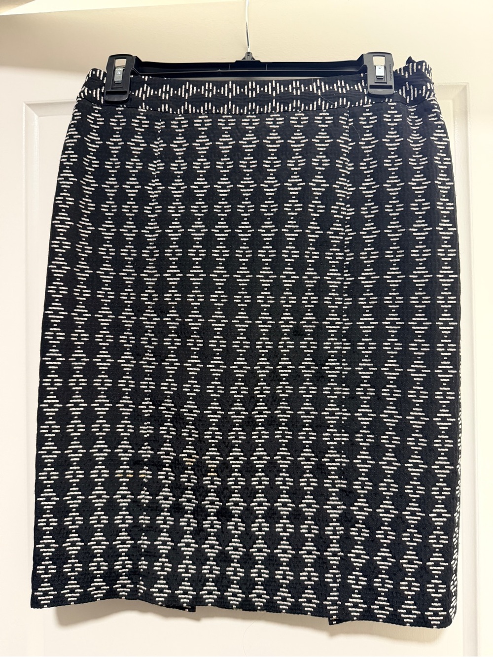 Etcetera Black and White Geometric Pencil Skirt